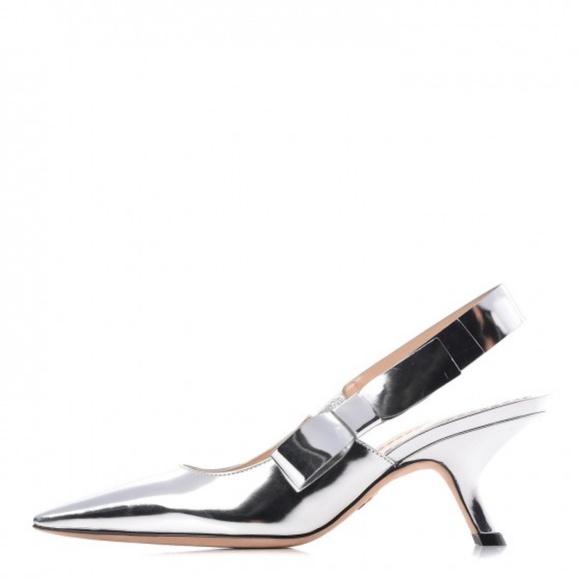 New CHRISTIAN DIOR Silver Slingbacks, 35 - Picture 1 of 7